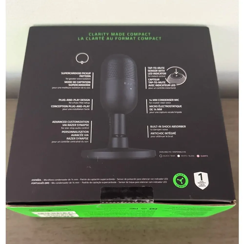 Razer Seiren V3 Mini USB Microphone Condenser Supercardioid Pickup Pattern NEW